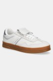 Tommy Jeans sneakers din piele THE GREENWICH FLAP femei, culoarea alb, EN0EN02715
