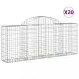 Cumpara ieftin Cosuri gabion arcuite 20 buc, 200x30x80/100 cm, fier galvanizat