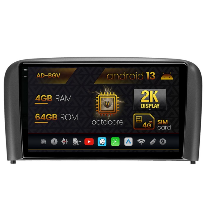 Navigatie Volvo S80 (1998-2004), Android 13, V-Octacore 4GB RAM + 64GB ROM, 9.5 Inch - AD-BGV9004+AD-BGRKIT404
