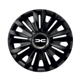 Cumpara ieftin Set 4 Capace Roti pentru Dacia Nou, model Royal Black Cu Inel Cromat, R16, DACIA