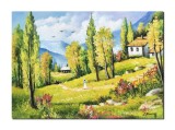 Cumpara ieftin Tablou peisaj din natura pictat manual, Calmitate, 70x50cm ulei pe panza, Constantin Feraru