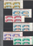 ROMANIA 1968 LP 674 PIONIERI BLOCURI DE 4 TIMBRE MNH