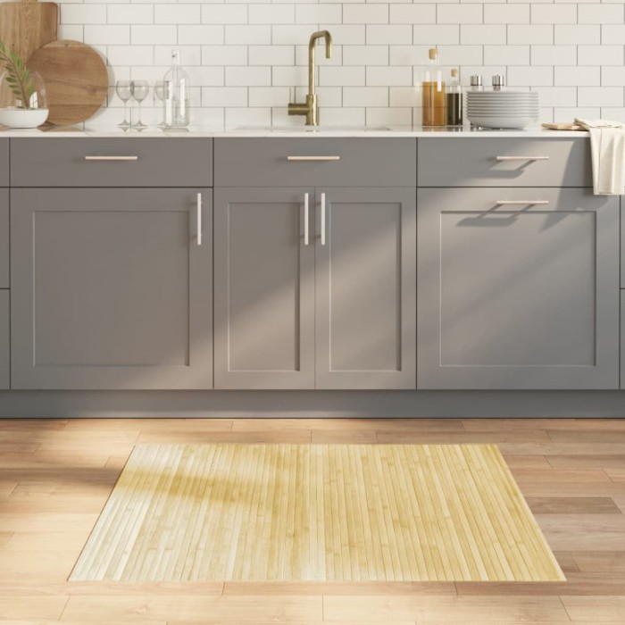 Gossi covor dreptunghiular, natural deschis, 80x100 cm, bambus
