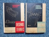 Desenul Tehnic (vol.I+II) - Manuale pt. scolile tehnice de maistri, ed. Didactica si Pedagogica, 1962/63, colectiv de autori - se vand doar impreuna