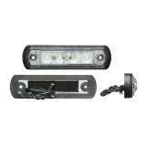 Lampa gabarit auto BestAutoVest 12/24V dreptunghiulara Alba cu Leduri, 110x30x15mm,1 buc. Kft Auto, AutoLux