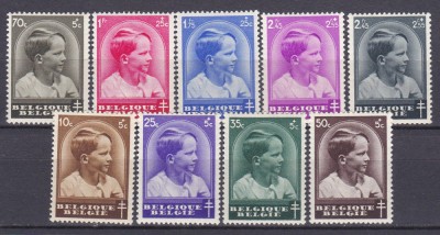 DB1 Belgia 1936 - 37 Anti Tuberculoza 9 v. MNH foto