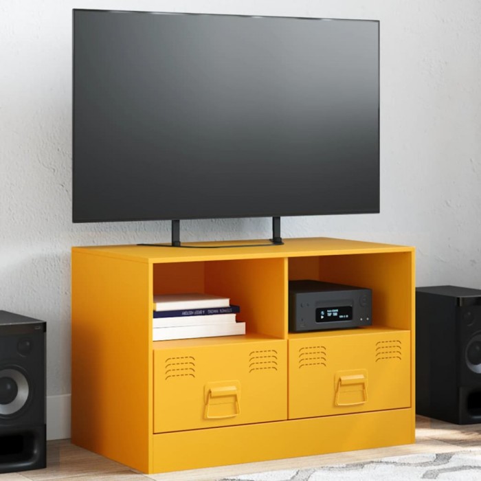 vidaXL Comodă TV, galben muștar, 67x39x44 cm, oțel 841745