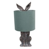Cumpara ieftin Veioza polirasina maro textil verde menta Iepuras 20x43 cm E27