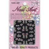 Sticker 3D nail art - trandafiri roz şi albi, INGINAILS