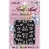 Sticker 3D nail art - trandafiri roz şi albi