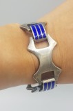 Splendida bratara veche manufacturata din argint si email art deco