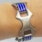 Splendida bratara veche manufacturata din argint si email art deco