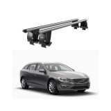 Bare transversale portbagaj auto aluminiu compatibile plafon neted Volvo V60 2010-2011 argintii sau negre Cod: CB200101 Kit-104