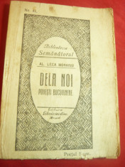 Al.Leca Morariu-De la noi- Povestiri Bucovinene -Ed.1919 Biblioteca Semanatorul foto