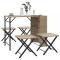 Gossi set mobilier de gradina, pliabil, 5 piese, bej, poliratan
