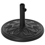 Outsunny Bază Stabilă Rotundă pentru Umbrele, Plastic Rezistent, 13kg, Compatibilă cu St&acirc;lpi 35-38-48mm, Negru | Aosom Romania