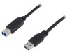 Cablu USB 3.0 A-B 2m Negru, Logilink