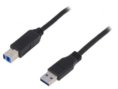 Cablu USB 3.0 A-B 2m Negru foto