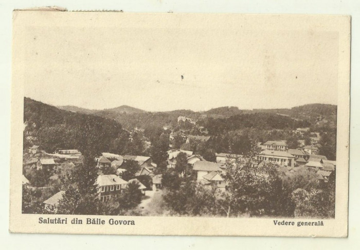 cp Govora : Vedere generala - circulata 1924, timbre
