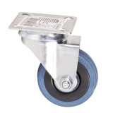 Roata pivotanta Detoolz 50x17 mm, cauciuc + PP, cu placa de montaj