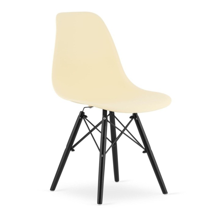 Scaun stil scandinav, Artool, Osaka, PP, lemn, crem si negru, 46x54x81 cm