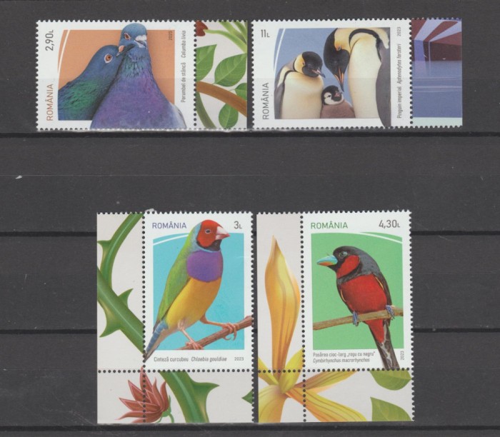 ROMANIA 2023 Ziua Internationala a pasarilor -Serie 4 timbre LP. 2412 MNH**