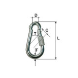 Carabina zincata cu filet 10mm / 13mm/12/15mmx100mm, MK