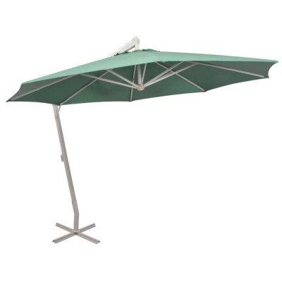 Umbrela de soare suspendata 350 cm, stalp de aluminiu, verde GartenMobel Dekor foto