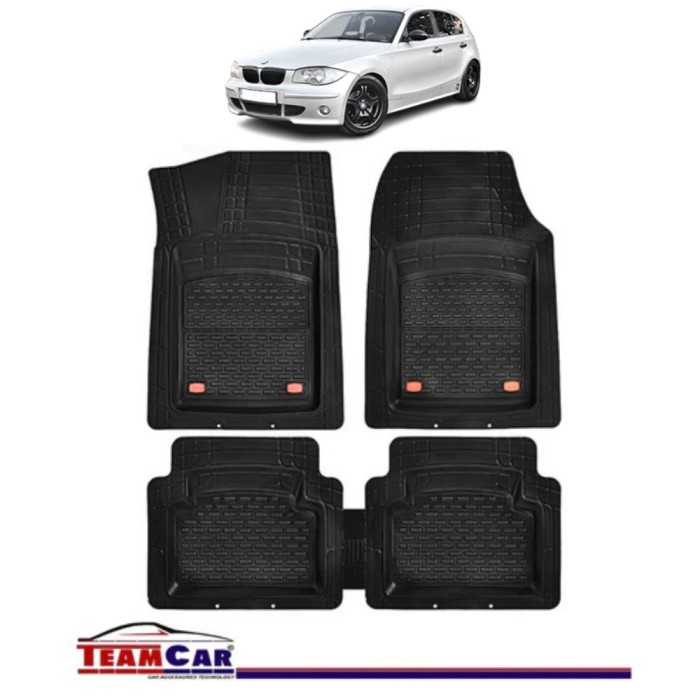 Covorase Auto TeamCar&reg; Tip Tavita Compatibile BMW Seria 1 E81/E87 (2004&ndash;2011) Negru Material Rezistent