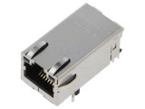 Soclu RJ45 PIN: 8 ecranat,PoE,cu diodă LED Dispunere: 8p8c