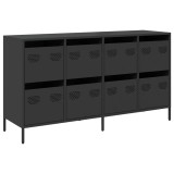 Cumpara ieftin Dulap, negru, 135x39x73,5 cm, otel laminat la rece