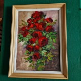 Cumpara ieftin VASILE LEONDAR - ARTIST PLASTIC IESEAN, MEMBRU UAP - TRANDAFIRI - ulei/panza
