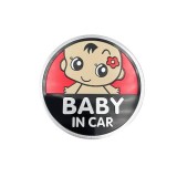 Ornament auto &bdquo;Baby in Car&rdquo; cu adeziv, rosu, 13x13 cm (TS-121)