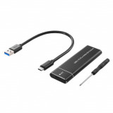 Cumpara ieftin Carcasa rack SSD M2 SATA USB 3.1 + Cablu USB C