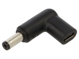 Adaptor USB C soclu,DC 5,5/2,1 mufă neagră 100W 5A