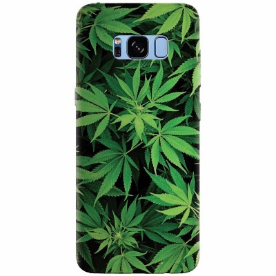 Husa silicon pentru Samsung S8 Plus, Green Leaf Pattern foto