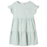 Rochie pentru copii, m&acirc;neci cu volane, verde mentă, 116
