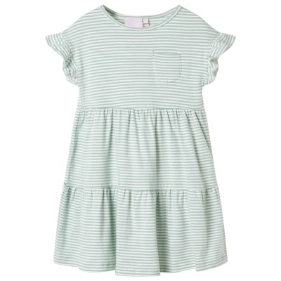 Rochie pentru copii, m&amp;acirc;neci cu volane, verde mentă, 116 11511 foto