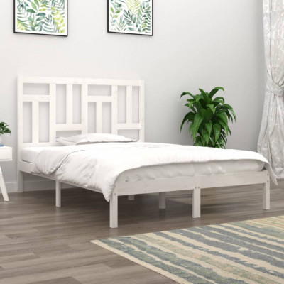 Cadru de pat, alb, 140x200 cm, lemn masiv de pin GartenMobel Dekor foto