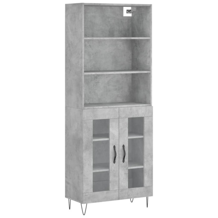 Dulap inalt, gri beton, 69,5x34x180, lemn compozit