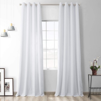 Set draperii din catifea cu inele argintii, Madison, 250x270 cm, densitate 700 g/ml, Alb, 2 buc foto