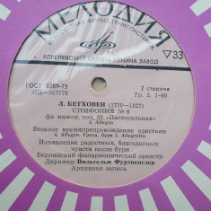 Disc vinil Beethoven Simfonia nr 6, disc URSS Melodia, stare f buna!