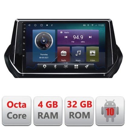 Navigatie Peugeot 2008 2020- Android radio gps internet Octa core 4+32 Kit-209-2020+EDT-E409 CarStore Technology