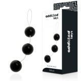 Bile anale ADDICTED TOYS Pleasure Balls, din material premium ABS, cu inel pentru extracție, lungime 15 cm, diametru 3.6 cm, culoare negru