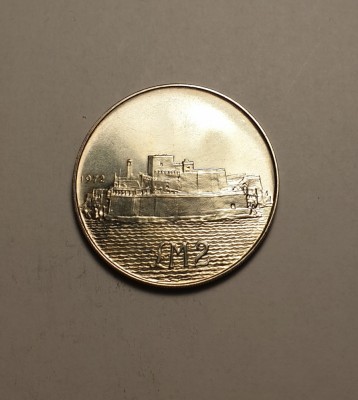 Malta 2 Liri Pounds 1972 UNC de Argint tiraj 53000 bucati foto