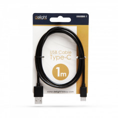 Delight Cablu de date - USB Type-C - negru - 1 m, silicon foto