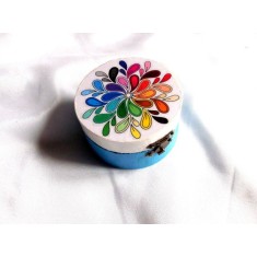 Cutie lemn rotunda decorata multicolor 39884