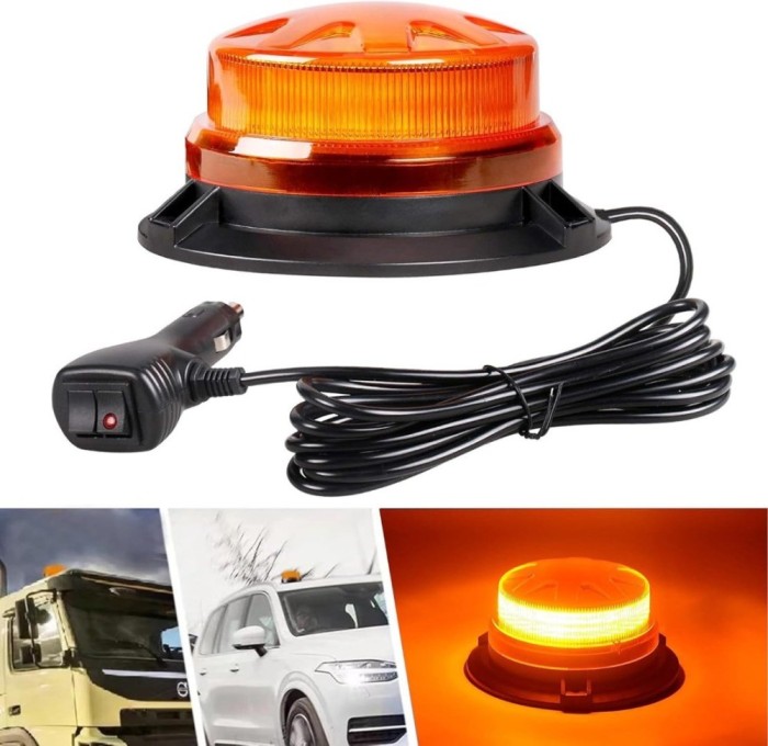 Girofar LED 9 functi cu prindere magnet 12/24v 360grade