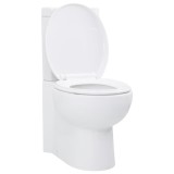 Cumpara ieftin Vas toaleta din ceramica, WC baie de colt, alb