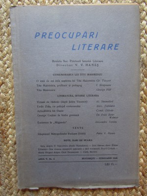 Preocupari literare - Nr. 2 Anul V (1940) foto